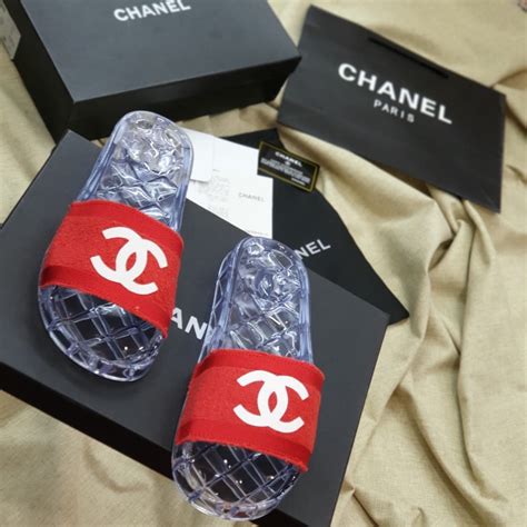 chanel clear jelly slides|chanel jelly slides sale.